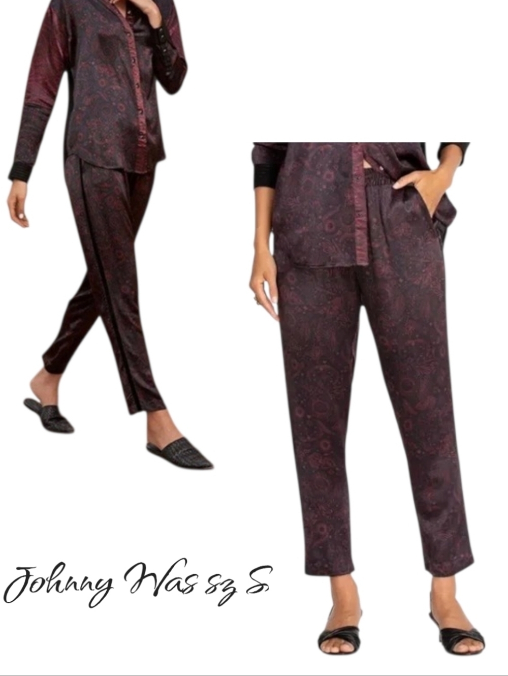 Johnny Was Asteria Slip on Tailored Pant S NEW Chic Multicolor